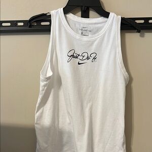 Nike White Sleeveless Tee with Black Print